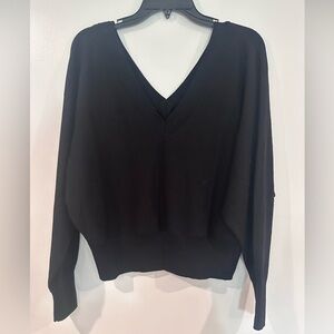 Express Black V-Neck off the shoulder sweater